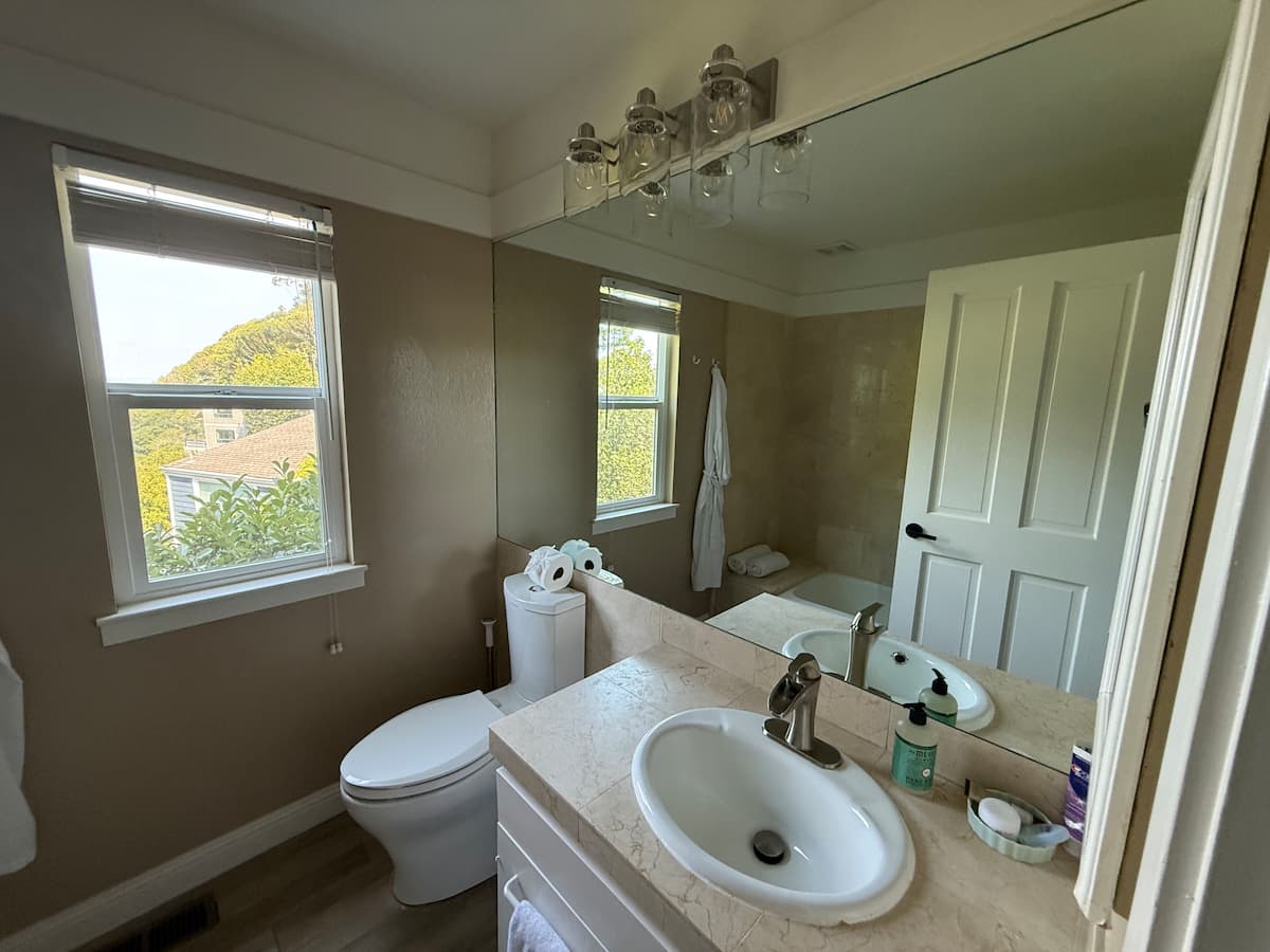 Full bathroom with walk-in shower