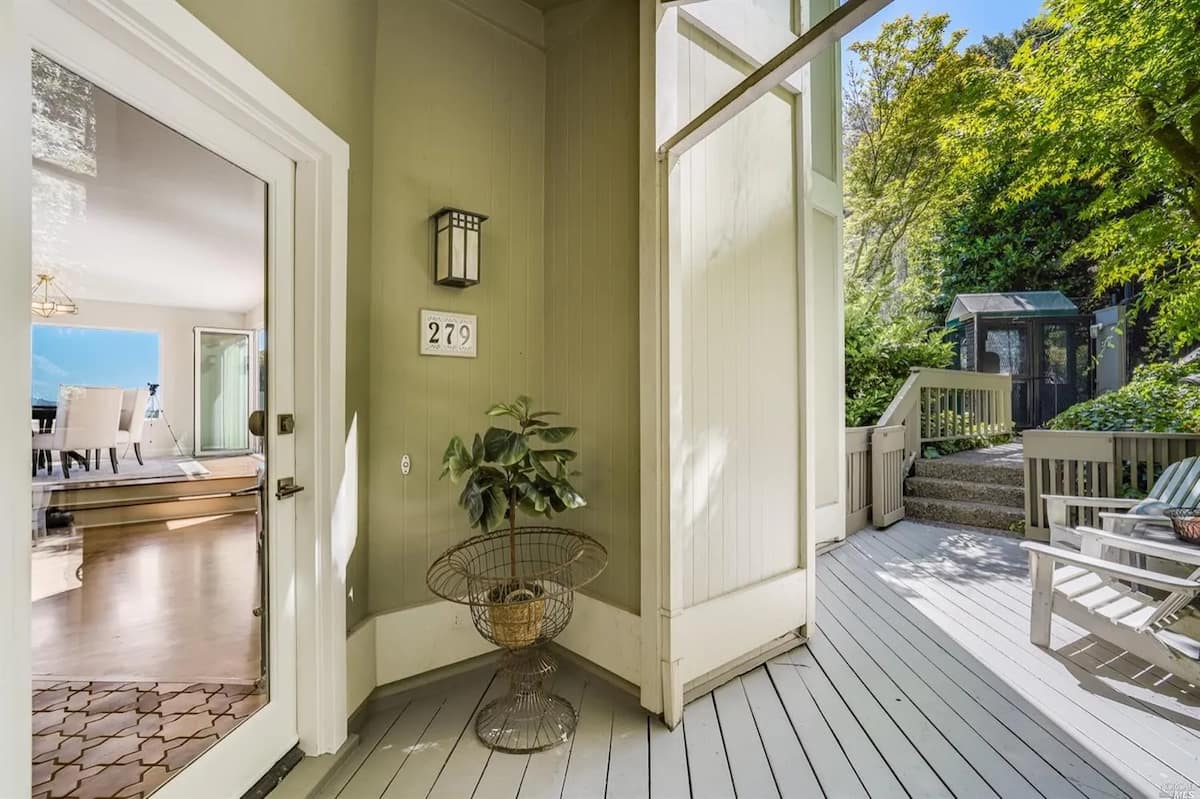 Private balcony with harbor and ocean views